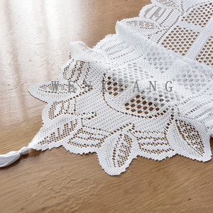 Wenxiang Embroidered Table Runner 33X114Cm Polyester Leaf Pattern Home Decor - Product Image 2