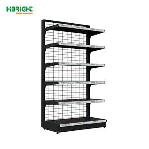 Estantería de Malla Metálica Negra para Supermercado, Estante de Exhibición de 3 Niveles, Estantería Góndola para Tienda de Abarrotes - Product Image 3