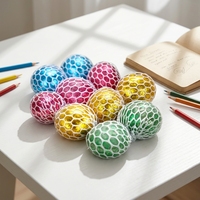 Pelota Antiestrés de Malla Plástica Colorida con Forma de Uva, Juguete Sensorial para Aliviar la Ansiedad y el Mal Humor, Unisex, Edades 2-4