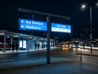 Panneau de signalisation autoportant personnalisé par le fabricant avec éclairage LED en aluminium pour la signalisation routière des hôpitaux et une utilisation extérieure