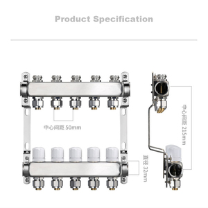 Sanipro dòng chảy lớn sưởi ấm sàn nước Collector nhà phân phối Trung tâm điều khiển hệ thống đa dạng 304 thép không gỉ tách nước - Product Image 5