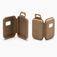 Boîte d'emballage en pulpe moulée sur mesure, biodégradable, écologique, design en forme de coquille pour les produits électroniques et de soins personnels
