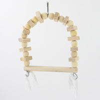 Anneau de jouet d'oiseau de balançoire en bois massif fournitures de jouet de perroquet accessoires de cage à oiseaux