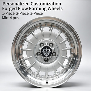 Ruedas Flowtone Plateadas Pulimentadas de 17 Pulgadas 5x112, Llanta de Aleación Clásica JDM Retro con Borde Profundo, Estilo Vintage para Autos Clásicos - Product Image 2