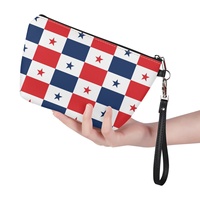 Pochette cosmétique personnalisée avec drapeau du Panama, imprimée UV, pour les vacances à l'étranger, le rangement de produits de beauté à domicile et les articles en vrac