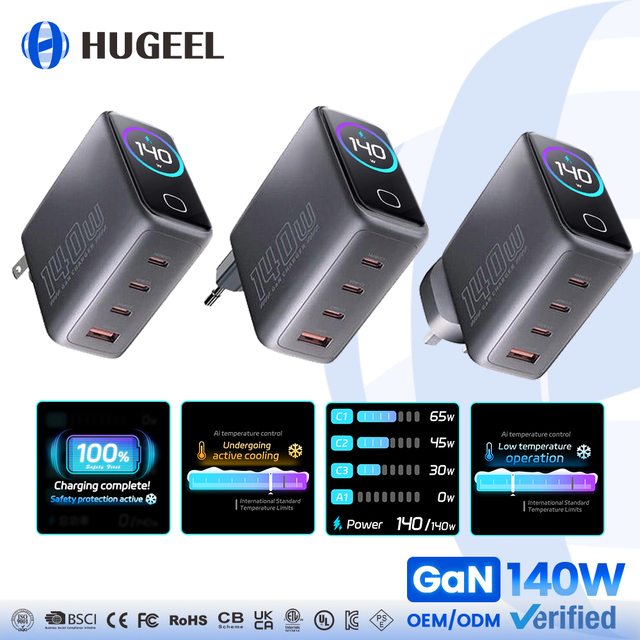 Wholesale Price 140W Type C Charger Fast Charging Wall USB Charger UK US EU Travel Adapter for Phone Laptop Tablet USB C Charger