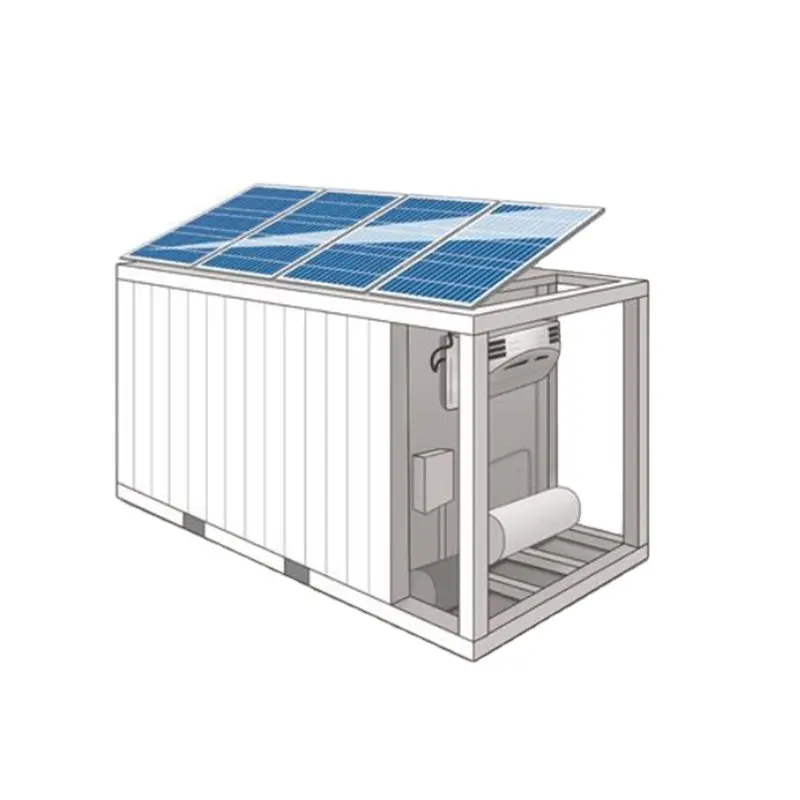 ระบบพลังงานแสงอาทิตย์ที่มีอยู่ห้องเย็นสดหรือตู้แช่แข็งลึก20ft ตู้คอนเทนเนอร์สำหรับขาย
