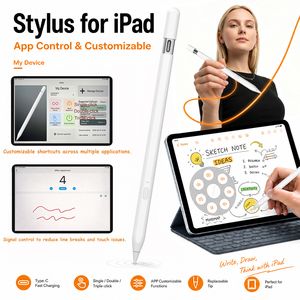 Stylet capacitif actif pour <span class=keywords><strong>iPad</strong></span> avec rejet de la paume, magnétique, sans fil, rechargeable, pointe remplaçable, OEM, compatible APP, certifié CE, 16,5 cm - Product Image 4