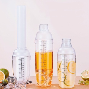 Portable PC Bubble Tea Beverage Shake Cup 500ml/700ml/1000ml with <strong>Measuring</strong> Scale and Stainless Steel Pressure Juicer - Product Image 3