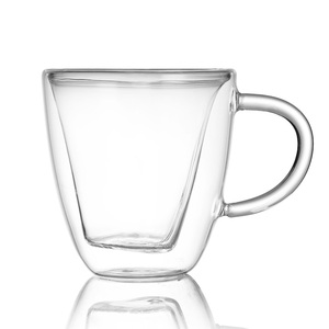 Tazas de café con aislamiento de doble pared con asa, juego ecológico de <span class=keywords><strong>capuchino</strong></span> y tazas de té Espresso de vidrio transparente - Product Image 6