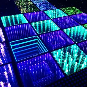 Plancher de danse LED magnétique, lumière 3D miroir, indice de protection IP54, DC24V, verre trempé, éclairage numérique pour mariage, fête, aire de jeux intérieure - Product Image 4