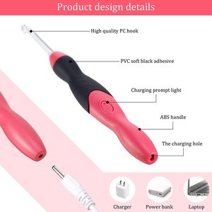 Ganchos <span class=keywords><strong>de</strong></span> <span class=keywords><strong>Crochet</strong></span> <span class=keywords><strong>con</strong></span> <span class=keywords><strong>Luz</strong></span> <span class=keywords><strong>LED</strong></span> Recargables por USB, Personalizables, <span class=keywords><strong>de</strong></span> 2.5-8.0 mm, Cabezas Intercambiables, Mangos Ergonómicos, Kit Completo <span class=keywords><strong>de</strong></span> Costura - Product Image 3