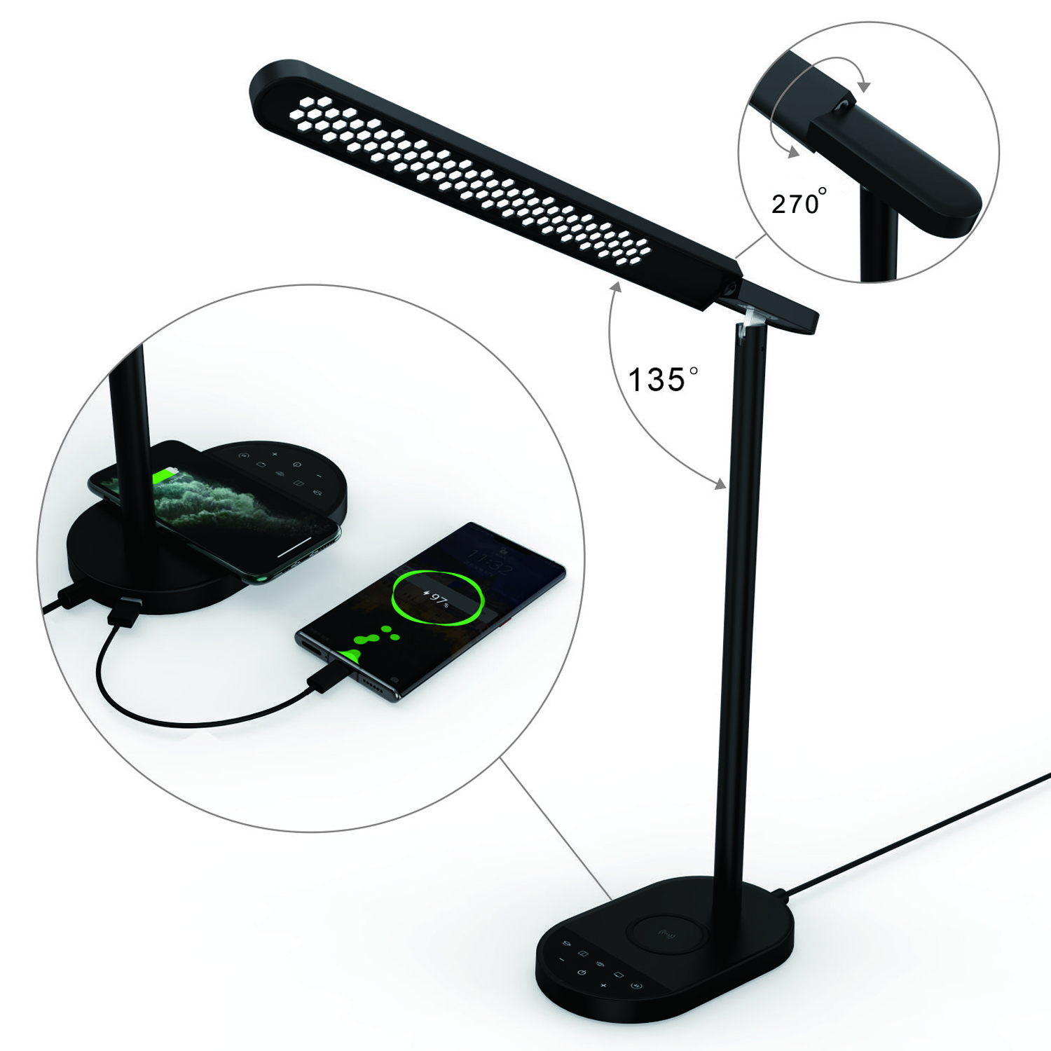 Foldable design Sensor touch LED table lamp Good quality Rotatable Study desk table lamp