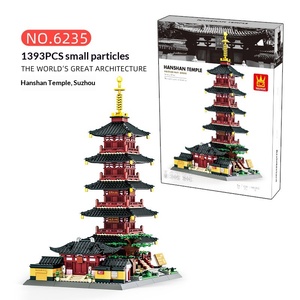 Wange 6235 Modèle de blocs de construction assemblables du Temple de Hanshan, petites particules, Pagode Puming, Jouets de construction d'inspiration chinoise ancienne - Product Image 6