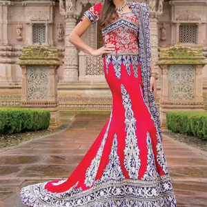 Top nupcial indio/pakistaní de diseñador con vestido Lehenga con bordado Zardozi pesado para boda - Product Image 3