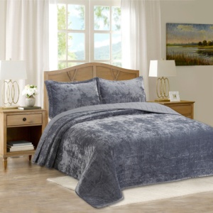 Bán Buôn Chất Lượng Cao Nhung Bông Poly Làm Đầy Gối Tấm Ga Trải Giường Quilted Đặt Ga Trải Giường Hộ Gia Đình Bộ Đồ Giường Đặt - Product Image 2