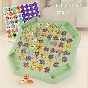 Jeu de société pour enfants : Puzzle de fruits et d'animaux, jeu d'échecs à retourner, jeu de société multijoueur, recherche des paires, jeu d'élimination, jeu de société parent-enfant - Product Image 5