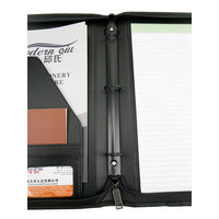 ModernQiu - Carpeta Portafolio Profesional de Piel Sintética Negra Personalizada Tamaño A4 para Hombre y Mujer