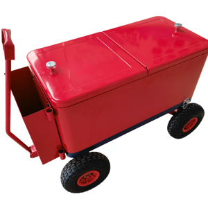 Chariot isotherme vintage 73L pliable en métal avec roues et poignée de traction <span class=keywords><strong>pour</strong></span> <span class=keywords><strong>la</strong></span> <span class=keywords><strong>pêche</strong></span> - Product Image 1