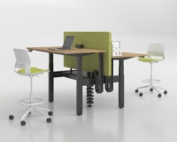 Cadre de bureau debout réglable en hauteur OMNI avec contrôleur à mémoire, bureau électrique moderne professionnel
