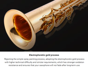 <span class=keywords><strong>Saxophone</strong></span> <span class=keywords><strong>soprano</strong></span> professionnel en Mi bémol, laiton de qualité supérieure, antirouille, son riche, économique et personnalisable - Product Image 5