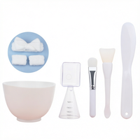 Kit de masque facial DIY avec logo personnalisé, 6 bols mélangeurs en silicone, spatule applicatrice et tasse à mesurer