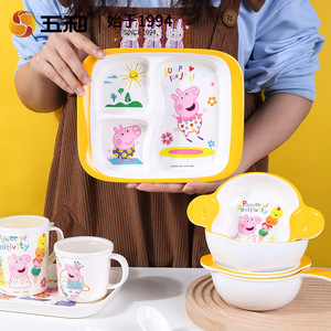 Wuhe Children's Melamine Tableware Set Cartoon Bowls Plates Cups Bpa Free Food Grade Kids Dining - Product Image 3