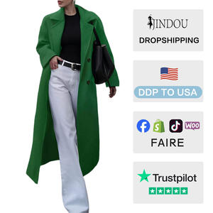 معطف نسائي طويل جديد لخريف/شتاء <span class=keywords><strong>2026</strong></span> بأزرار فردية، لون موحد، تصميم فضفاض، مقاسات كبيرة، معطف سميك دافئ مقاوم للرياح - Product Image 2