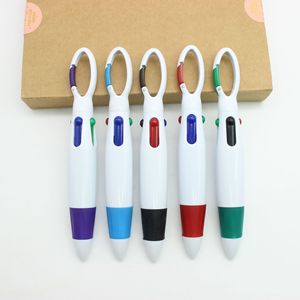 Mosquetón de plástico Shuttle Pens Bolígrafos retráctiles 4 en 1 Bolígrafos multicolores con hebilla - Product Image 3