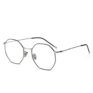 Fashion Retro Metal Polygonal Eye Glasses Frames Women Vintage Irregular Transparent Optical Golden Eyeglasses Frames Men 2019