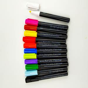 Marqueur de peinture acrylique, 20 stylos de couleur métallique, à base d'eau, pour roches, toile, verre, poterie et plastique - Product Image 5