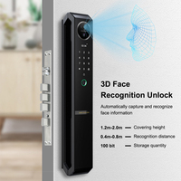 Cerradura inteligente para puerta con reconocimiento facial 3D Eseye, totalmente automática, con cámara de doble pantalla, aplicación Tuya WiFi para puerta principal