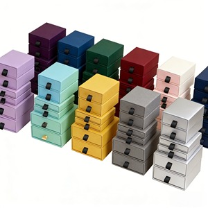 Caja de Embalaje de Joyería Personalizada con Logotipo, de Cartón Único Impreso, Pequeña, para Pendientes y Collares de Niñas, con Esponja Brillante, Reciclable y Rígida, para Relojes - Product Image 1