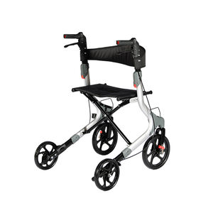 Tıbbi Rollator Walker, büyük 10 & 8 tekerlekler, kompakt katlanabilir, kolay katlanır kaldırma ve taşıma, ile birlikte gelir kamışı tutucu TRA21 - Product Image 4