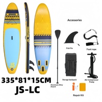 Planche de paddle gonflable JS-LC transfrontalière, portable et pliable, pour le yoga et le surf, idéale pour débutants