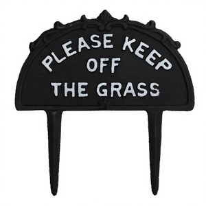 Handmade Outdoor Garden Plaque Metal Please <b>Keep</b> <b>off</b> <b>The</b> <b>Grass</b> Garden Decorative Stake & <b>Sign</b> For Outdoor Lawn Farm Decoration - Product Image 1