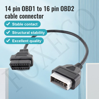 Conector Automotriz FOXECO de 14 Pines OBD1 a 16 Pines OBD2, Cable de 12V con Aislamiento de PVC y Núcleo de Cobre para Automóviles