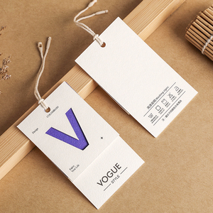 Benutzer definierte heiße Verkauf Papier hängen Etikett Stoff Kleidungs stücke Produkt beschreibung Logo Druck Zubehör <span class=keywords><strong>Tag</strong></span> - Product Image 5
