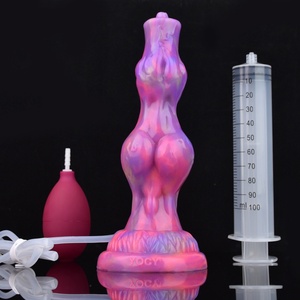 YOCY Squirting Wolf Knot <b>Dildo</b> Luminous Toy for Couples Silicone Dog <b>Dildo</b> Ejaculating Masturbators Sex Toy With Suction Cup - Product Image 1