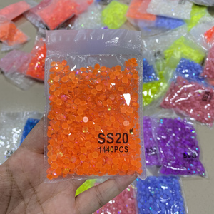 Piedras <span class=keywords><strong>de</strong></span> Cristal Redondas Planas WHATSTONE SS6 SS8 SS10 SS12 SS16 SS20 SS30 con Efecto UV en la Oscuridad, Color Neón AB, para Decoración <span class=keywords><strong>de</strong></span> Uñas - Product Image 2
