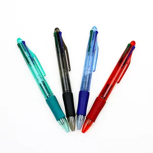 BECOL Hot Selling 4 in 1 Presse Werbung Kugelschreiber Benutzer definiertes Logo Mehrfarbiger Kunststoff-Kugelschreiber für Büro/Schule