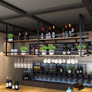 Étagère de rangement suspendue en fer forgé pour bar, comptoir de restaurant, armoire suspendue au plafond, casier à <span class=keywords><strong>vin</strong></span>, mobilier de maison - Product Image 2
