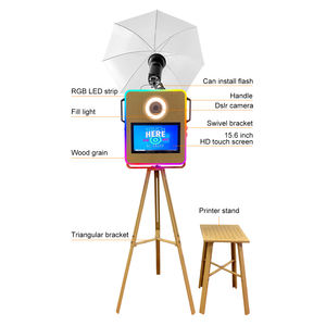 빈티지 레트로 DSLR 포토부스 키오스크 우드 컬러 생일 파티 포토 부스 프린터 모든 SLR 카메라와 호환 - Product Image 3