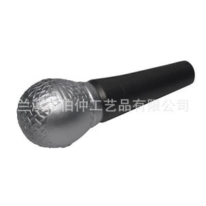 ลูกบอลบีบคลายเครียดรูปไมโครโฟน PU สีดำ พกพาสะดวก สำหรับผู้ใหญ่ - Product Image 3