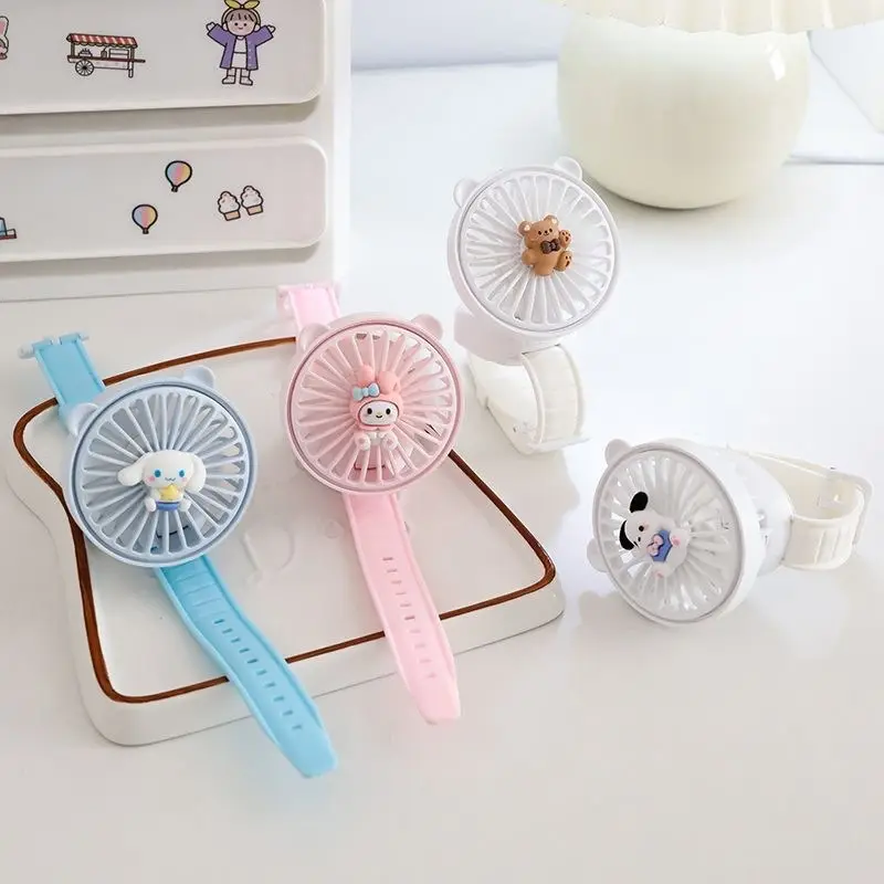 Anime sansaned taşınabilir bilezik tarzı bilek Fan Handy el yaz serin İzle Fan USB şarj plaj Fan çocuklar için hediyeler