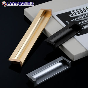 LCCDIS Aluminum Alloy Recessed Cabinet Handle Rectangle Minimalist Design For Kitchen <b>Wardrobe</b> Furniture <b>Hardware</b> - Product Image 1