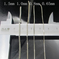 Chaîne pour Bracelet en argent Sterling 925, 1 mètre, carré, collier, fabrication de bijoux, accessoires DIY