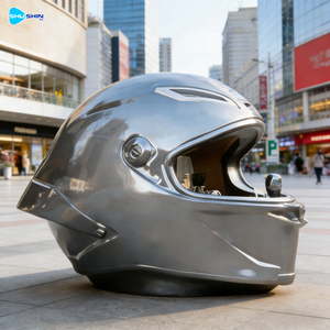 <span class=keywords><strong>Kiosque</strong></span> à café et grand food truck personnalisés, en forme de casque grandeur nature, en résine émaillée, pour extérieur et zone scénique - Product Image 2