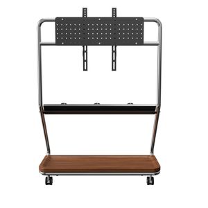 Dudukan TV penggulung baja tugas berat, troli TV dengan rel soket dan Pegboard cocok 32-65 inci kapasitas 50kg - Product Image 5