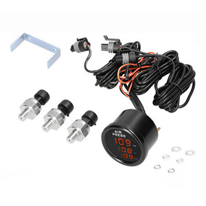 Digital Air Pressure Gauge Kit 52mm Red Display With <b>Sensors</b> And Wiring <b>For</b> <b>Cars</b> Trucks Engineering Vehicles - Product Image 1